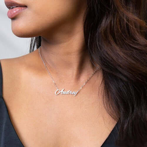 Adornment Signature Name Pendant Necklace