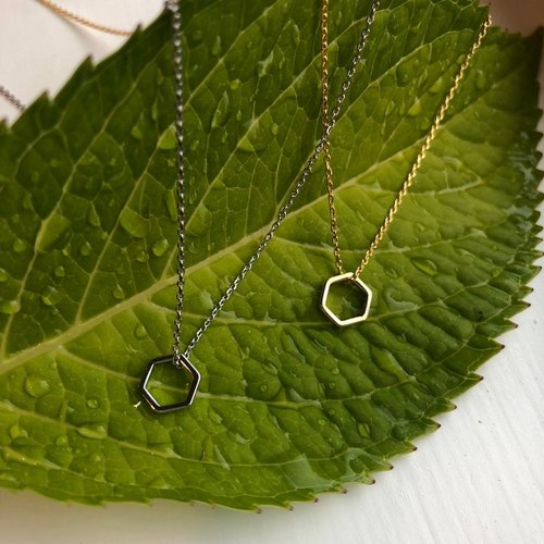 Tiny Hexagon Necklace