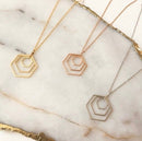 Triple Hexagon Necklace