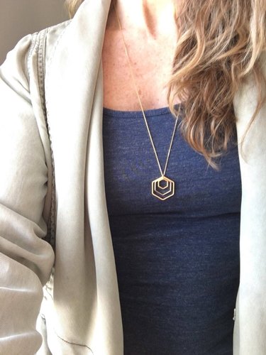 Triple Hexagon Necklace