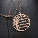 Family Tree Name Pendant Necklace