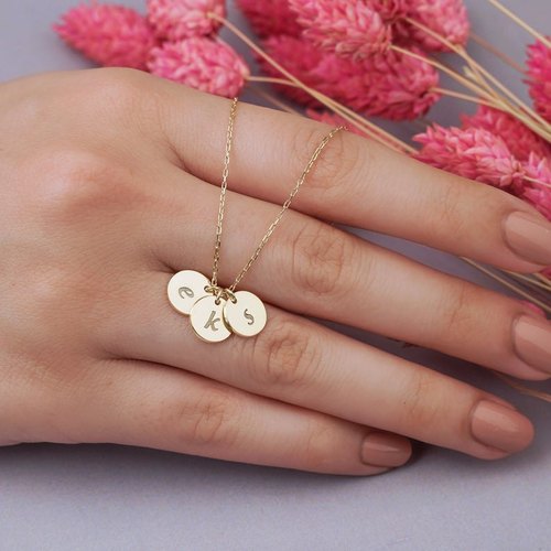 Tiny Monogram Dainty Initials Necklace