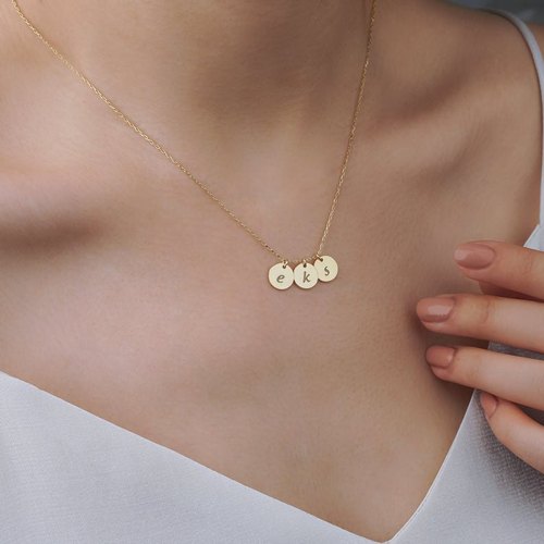 Tiny Monogram Dainty Initials Necklace