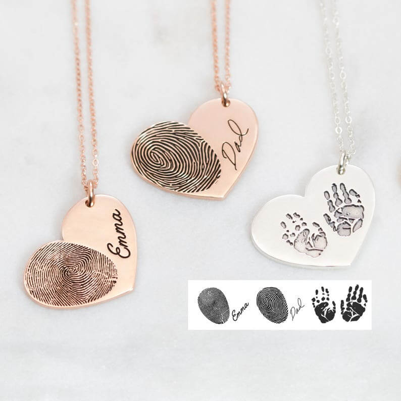 Custom Fingerprint Name Necklace