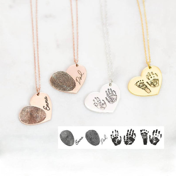 Custom Fingerprint Name Necklace