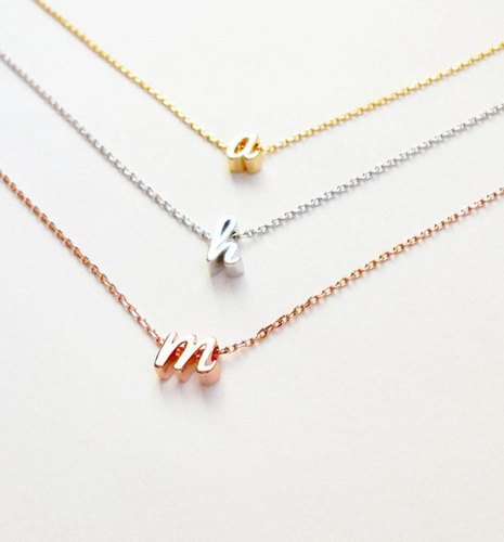 Personalized Tiny Initial Necklace Letter Necklace
