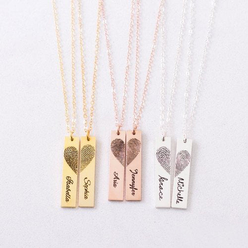 Set of 2 Fingerprint Necklaces