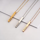 Four Sides Engraving Personalized Square Bar Name Necklace