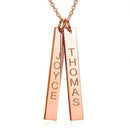 Rectangular Laser Engraving Name Necklace