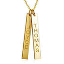 Rectangular Laser Engraving Name Necklace
