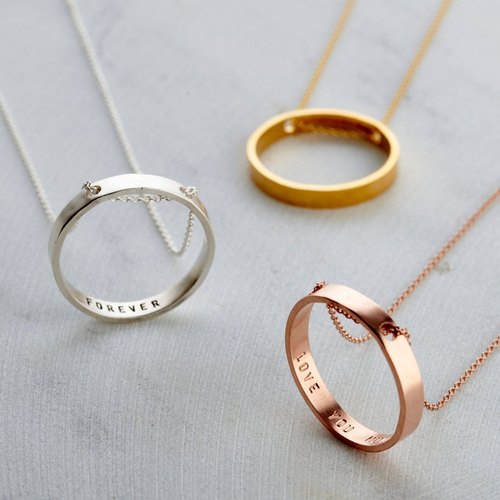 The Inner Circle Ring Chain Name Pendant Necklace