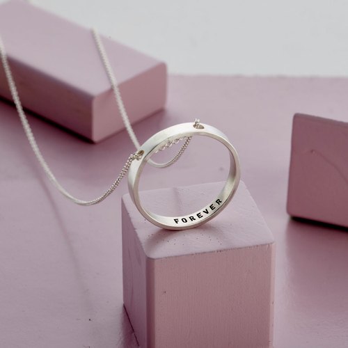 The Inner Circle Ring Chain Name Pendant Necklace