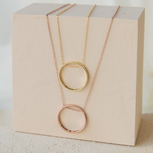 The Inner Circle Ring Chain Name Pendant Necklace