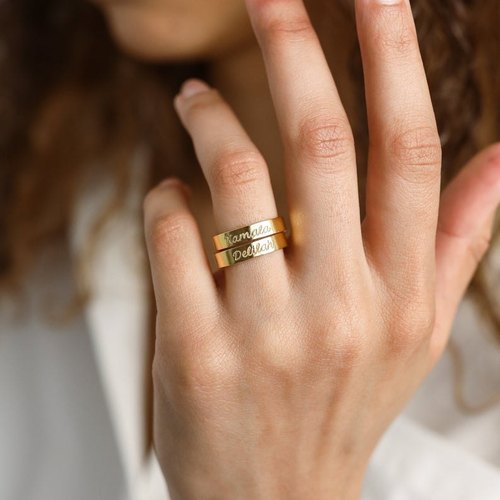 Thick Name Band Ring