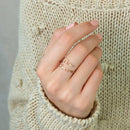 Fumble Two Name Ring - Adjustable
