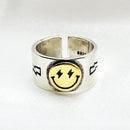 Wide Smiley Face Ring