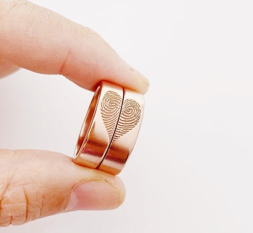 Heart-Shape Fingerprint Ring