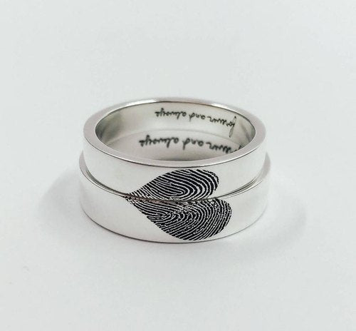 Heart-Shape Fingerprint Ring
