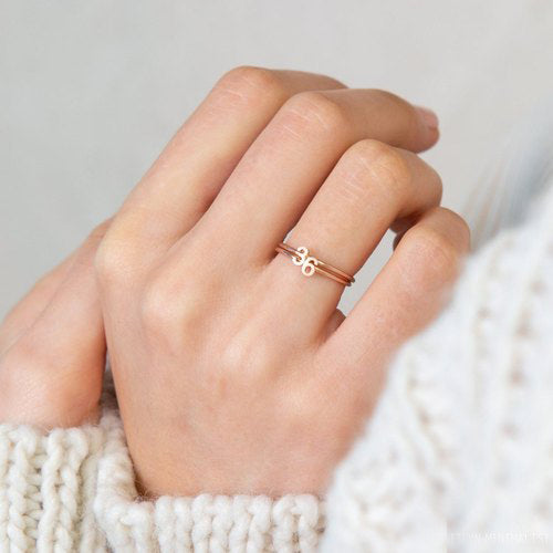 Dainty Initial Simple  Ring