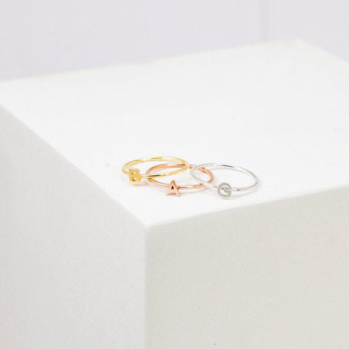 Dainty Initial Simple  Ring