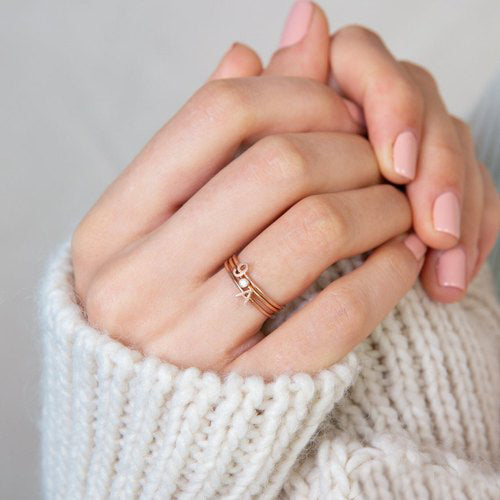 Dainty Initial Simple  Ring