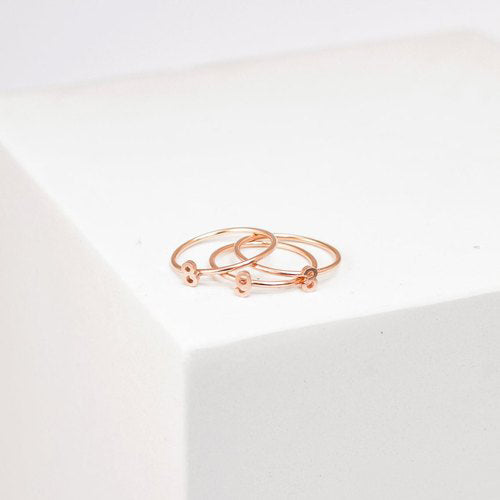 Dainty Initial Simple  Ring