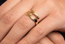 Custom Special Double Names Ring - Adjustable