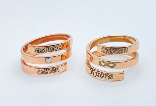 Stackable Name Ring - Adjustable