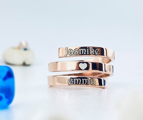 Stackable Name Ring - Adjustable