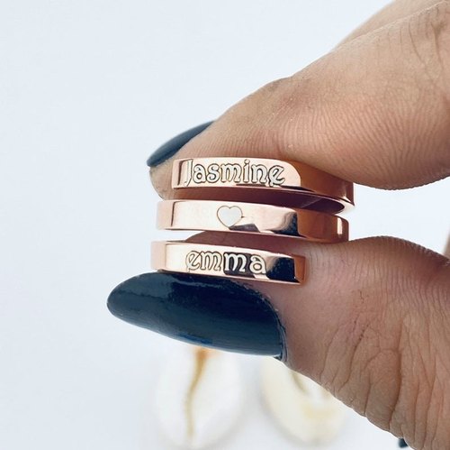 Stackable Name Ring - Adjustable