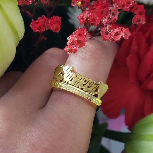 Cursive Personalised Name Ring
