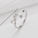 Custom Birthstone Name Ring - Adjustable
