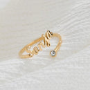 Custom Birthstone Name Ring - Adjustable