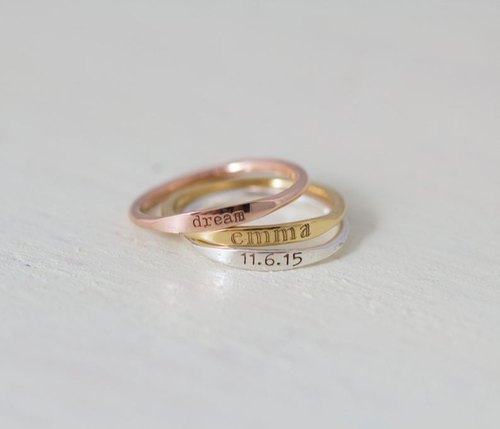 Engraved Personalised Name Ring