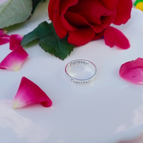 Engagement Promise Ladies Silver Name Ring