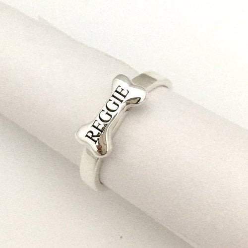 Personalized Dog Bone Ring