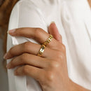 Personalized Name Ring with Curb Link Chain