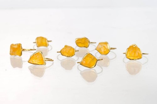 Raw Citrine Ring For Women Crystal Jewelry