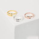 Letter Design Flower Ring - Adjustable
