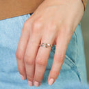Letter Design Flower Ring - Adjustable