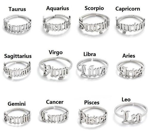 Zodiac Sign Ring - Adjustable