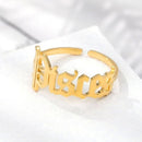 Zodiac Sign Ring - Adjustable
