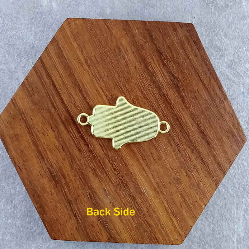 Hamsa Evil Eye Brass Red Enamel Pendant Chain Necklace For Women