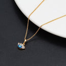 Turkish Evil Eye Blue Enamel Necklace Pendant Chain