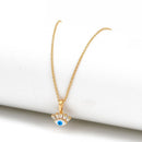 Turkish Evil Eye Blue Enamel Necklace Pendant Chain