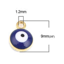 Tiny Blue Turkish Evil Eye Pendant Chain Necklace For Women