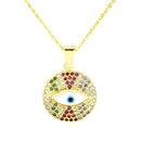 Round Evil Eye Multicolor Necklace Pendant Chain