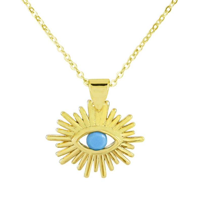 Round Turkish Blue Evil Eye Necklace Pendant Chain