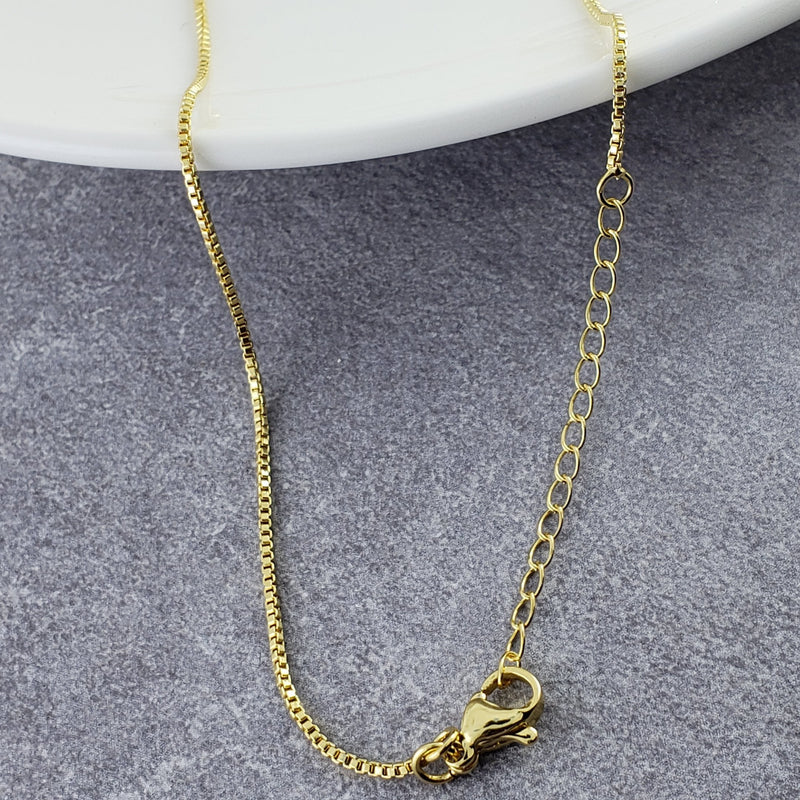 Evil Eye Gold Black Enamel Brass Pendant Chain For Women