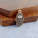 Hamsa Evil Eye Black Rose Gold Pendant Chain For Women